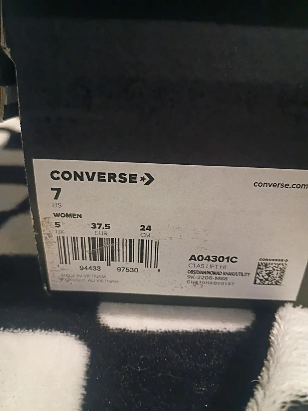 Converse Chuck Taylor All Star Lift Hi "Obsidian Utility. Size 7W - Picture 7 of 7
